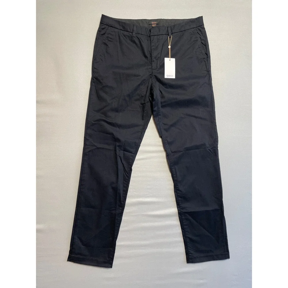 Nwt Quince Men's Chino Pants‎ Black Straight Fit 36x34 Organic Cotton Stretch